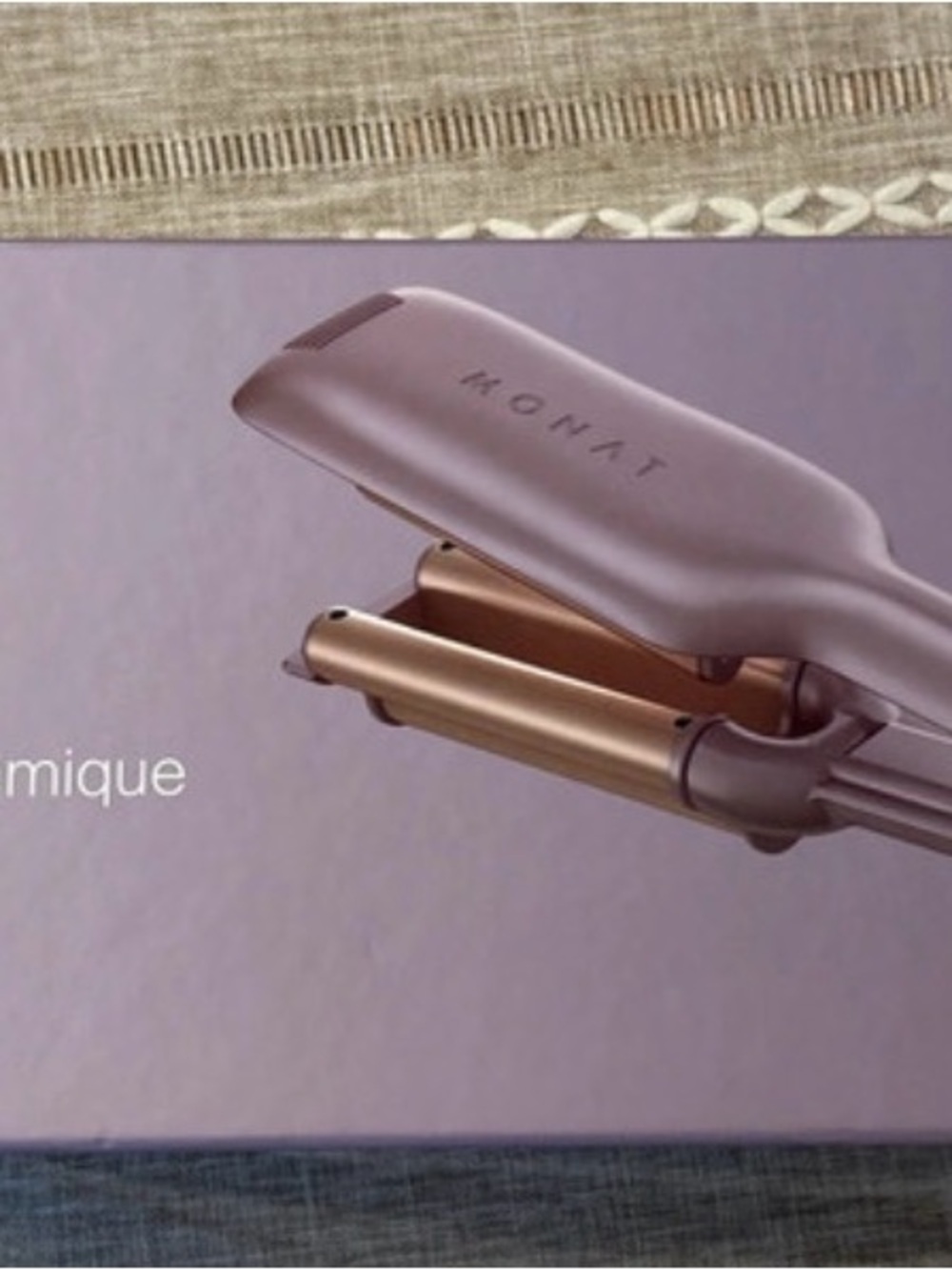 MONAT Dual-Barrel Hair Waver in Mauve with Rose Gold Barrels